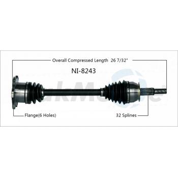 2011 Nissan Pathfinder CV Axle Shaft Rear Left TrakMotive NI8243 image 1 of 3