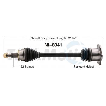 2012 Infiniti FX35 CV Axle Shaft Rear Left TrakMotive NI8341 image 1 of 3