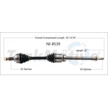 2017 Nissan Maxima CV Axle Shaft