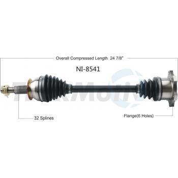 2017 Infiniti QX50 CV Axle Shaft Rear Left TrakMotive NI8541 image 1 of 3