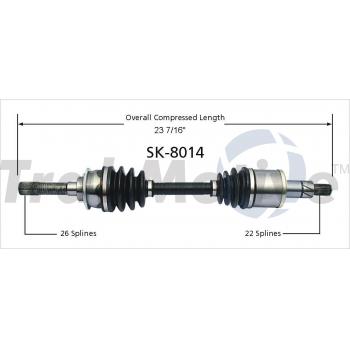 1995 Suzuki Sidekick CV Axle Shaft Front Right TrakMotive SK8014 image 1 of 3