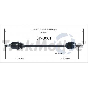 2007 Pontiac Wave5 CV Axle Shaft Front Right TrakMotive SK8061 image 1 of 3
