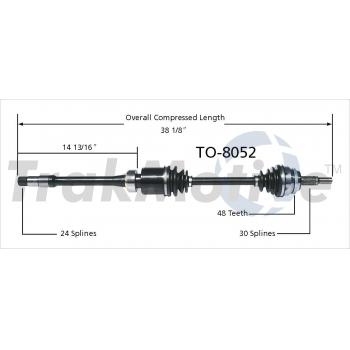 2007 Lexus RX350 CV Axle Shaft Front Right TrakMotive TO8052 image 1 of 3