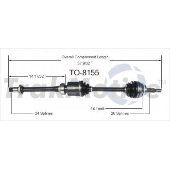 2005 Toyota RAV4 CV Axle Shaft Front Right TrakMotive TO8155 image 1 of 3