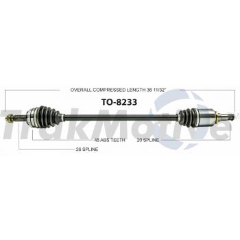 2013 Toyota Matrix CV Axle Shaft Front Right TrakMotive TO8233 image 1 of 3