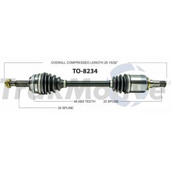 2013 Toyota Matrix CV Axle Shaft Front Left TrakMotive TO8234 image 1 of 3