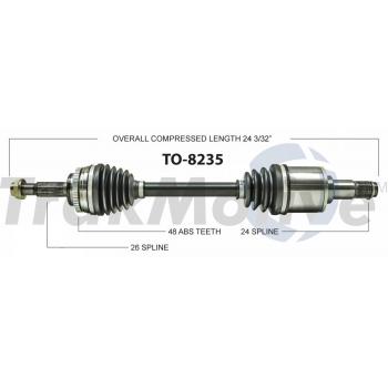 2013 Toyota Matrix CV Axle Shaft Front Left TrakMotive TO8235 image 1 of 3
