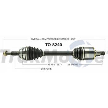 2013 Toyota Highlander CV Axle Shaft Front Left TrakMotive TO8240 image 1 of 3