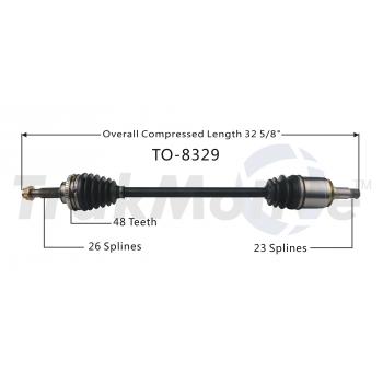 2013 Toyota Highlander CV Axle Shaft Rear Left TrakMotive TO8329 image 1 of 3