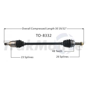 2013 Toyota Matrix CV Axle Shaft Rear Left TrakMotive TO8332 image 1 of 3