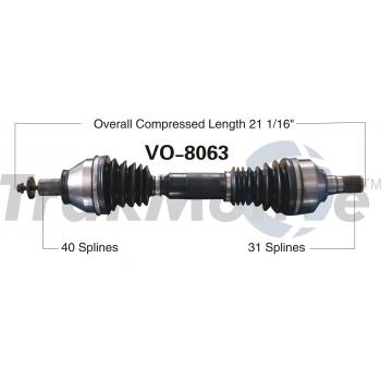 2015 Volvo XC70 CV Axle Shaft Front Left TrakMotive VO8063 image 1 of 3