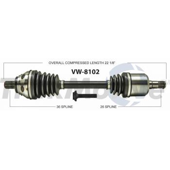 2010 Volkswagen Passat CV Axle Shaft Front Left TrakMotive VW8102 image 1 of 3