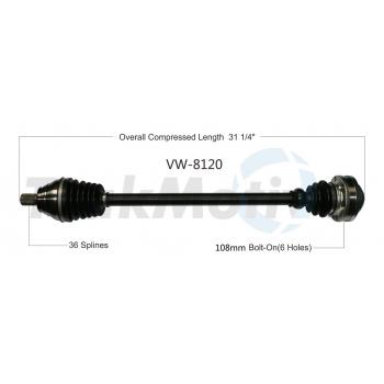 2013 Volkswagen Golf CV Axle Shaft Front Right TrakMotive VW8120 image 1 of 3