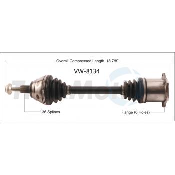 2013 Volkswagen Golf CV Axle Shaft Front Right TrakMotive VW8134 image 1 of 3