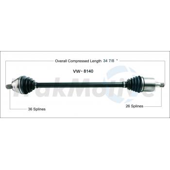 2010 Volkswagen Passat CV Axle Shaft Front Right TrakMotive VW8140 image 1 of 3