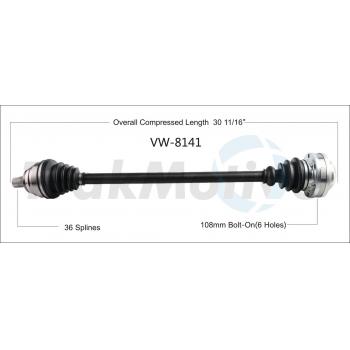 2012 Volkswagen CC CV Axle Shaft Front Right TrakMotive VW8141 image 1 of 3