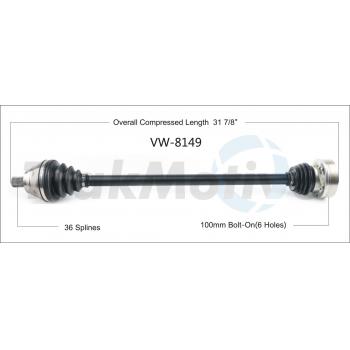 2018 Volkswagen Golf CV Axle Shaft Front Right TrakMotive VW8149 image 1 of 3