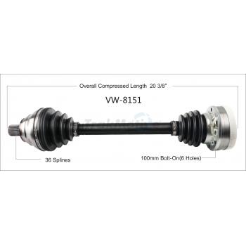 2013 Volkswagen Golf CV Axle Shaft Front Left TrakMotive VW8151 image 1 of 3