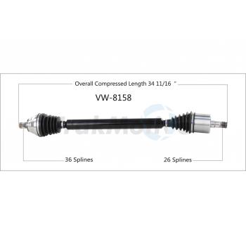 2013 Volkswagen Golf CV Axle Shaft Front Right TrakMotive VW8158 image 1 of 3