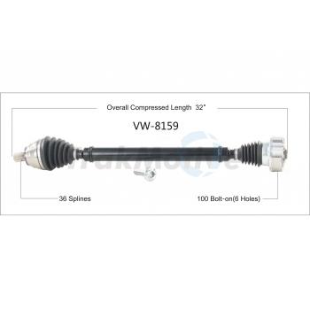 2013 Volkswagen Golf CV Axle Shaft Front Right TrakMotive VW8159 image 1 of 3