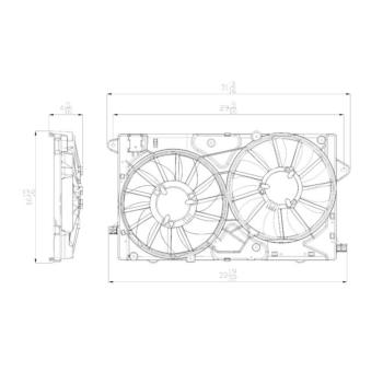 2014 Chevrolet Impala Dual Radiator and Condenser Fan Assembly TYC 622790 image 1 of 1
