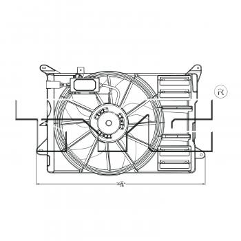 2013 Ford Edge Dual Radiator and Condenser Fan Assembly TYC 623140 image 3 of 4